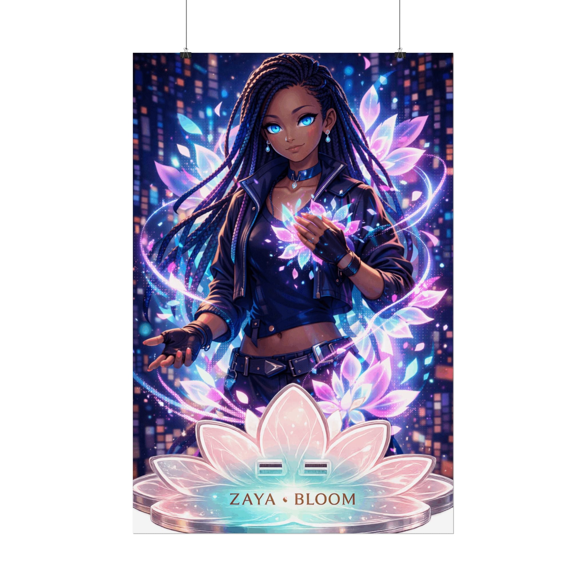 Zaya Lumina Bloom Poster | Anime Cyberpunk Bloom Art Print