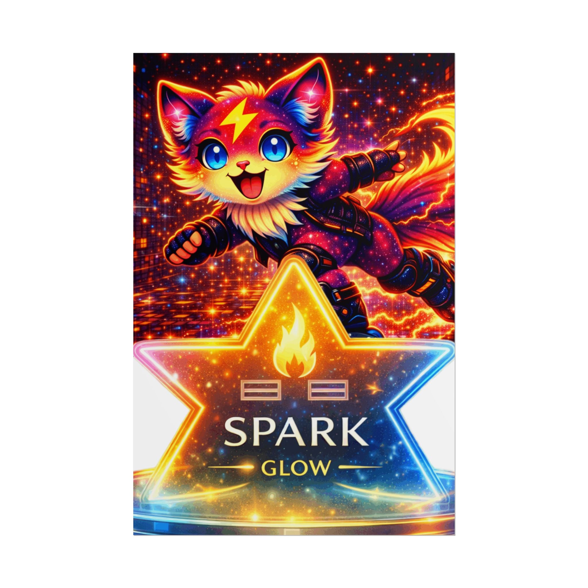 Spark Glow Poster | Anime Cyberpunk Glow Art Print
