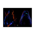 NeonVerse Samurai & Cyber Rolled Art Print - Zaya and Kairo