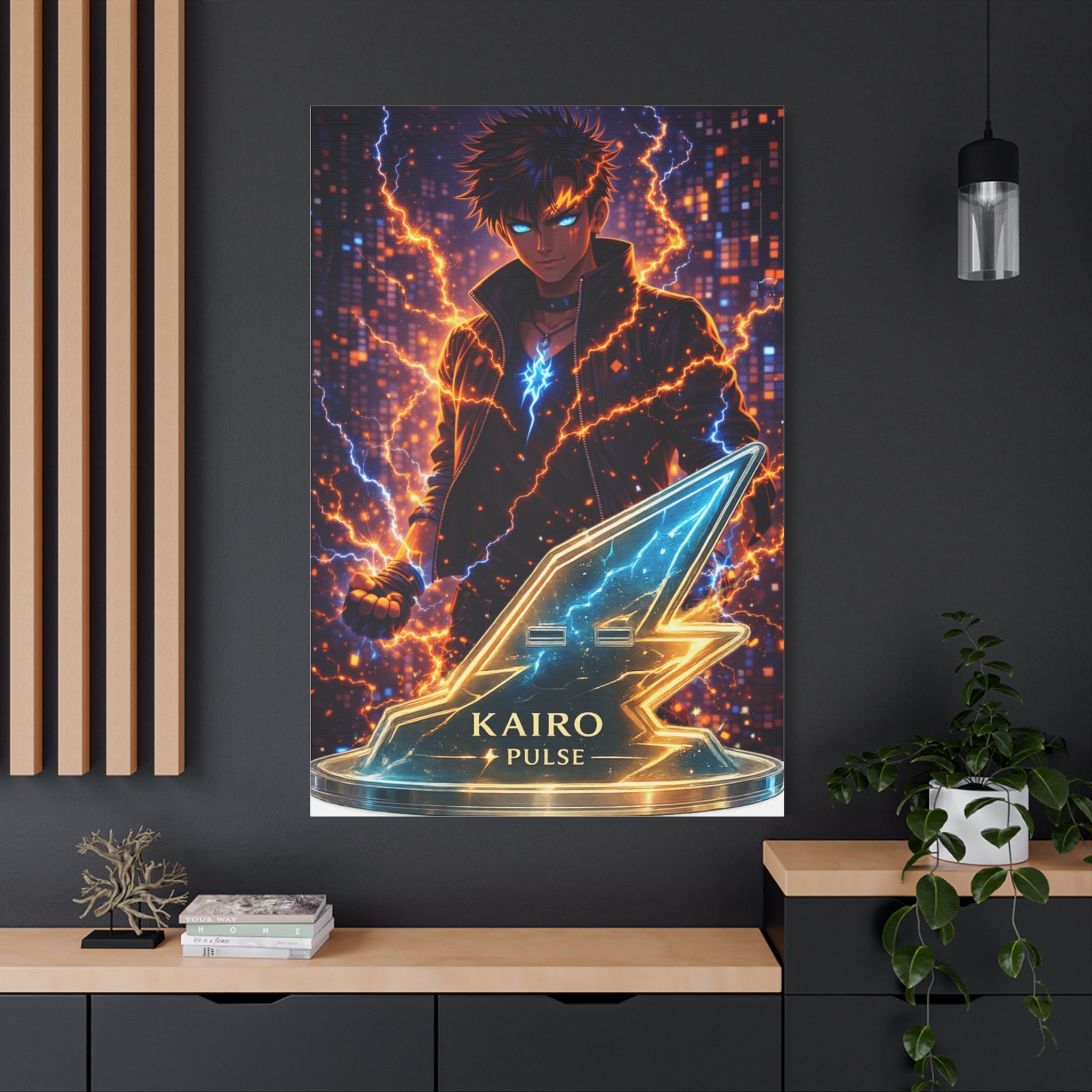 Kairo Pulse Lightning Anime Inspired Matte Canvas Art