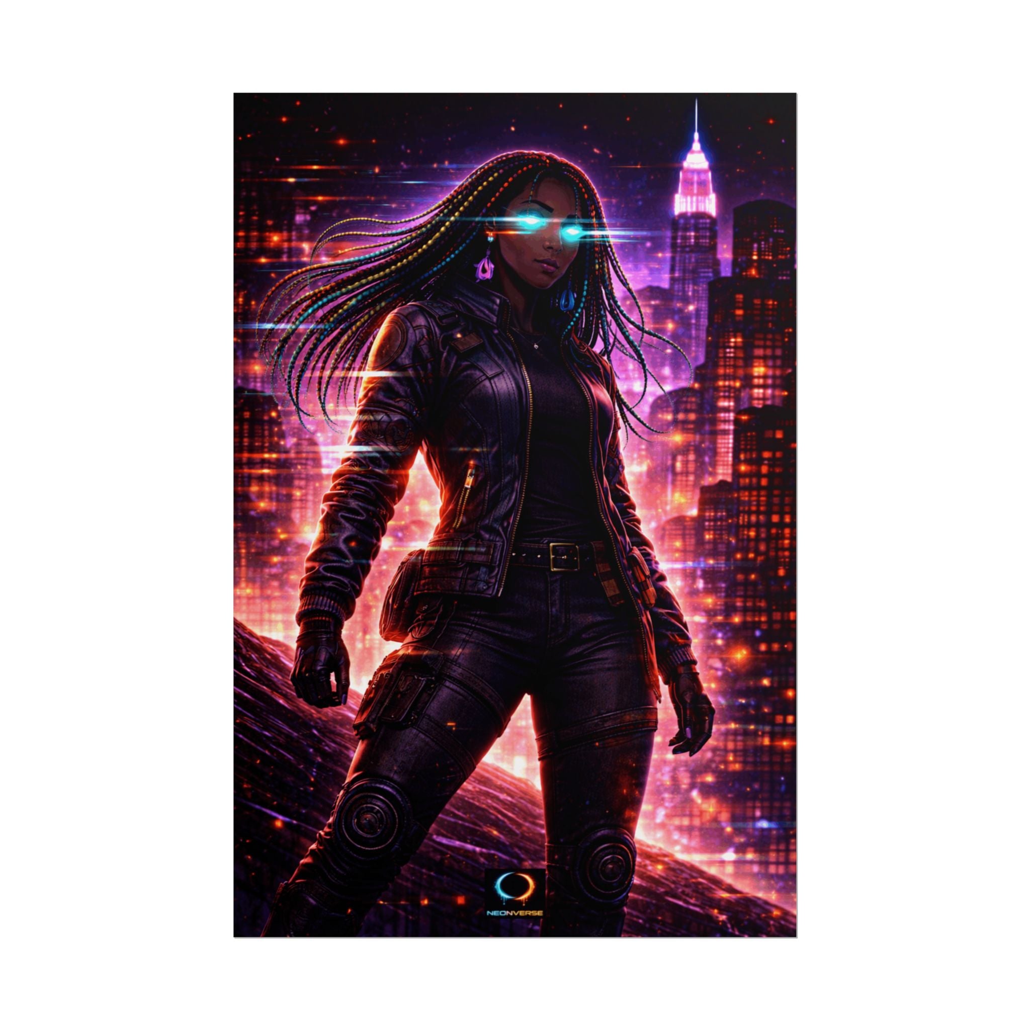 NeonVerse Cyberpunk Citynight Poster — Neon Futuristic Art Print