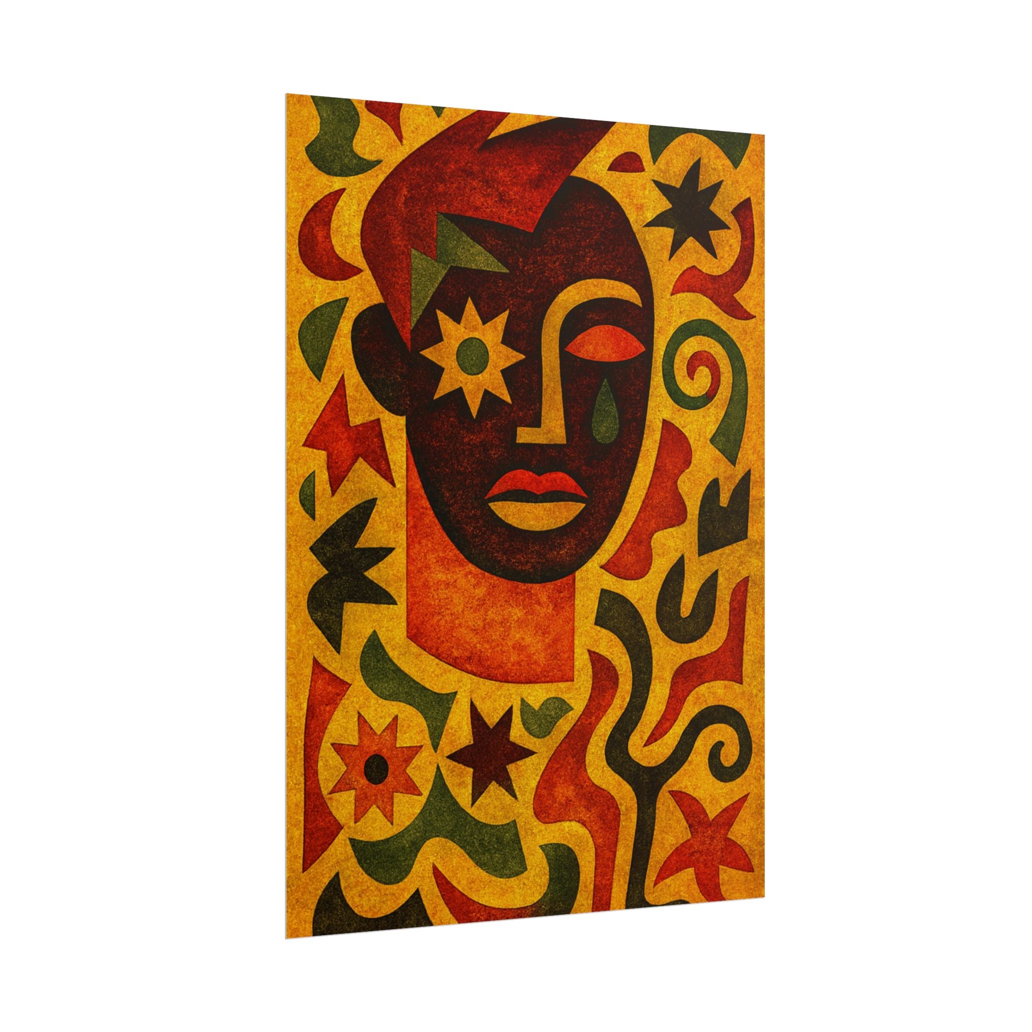 Strength and Inner Fire Abstract Tribal Face Art Poster
