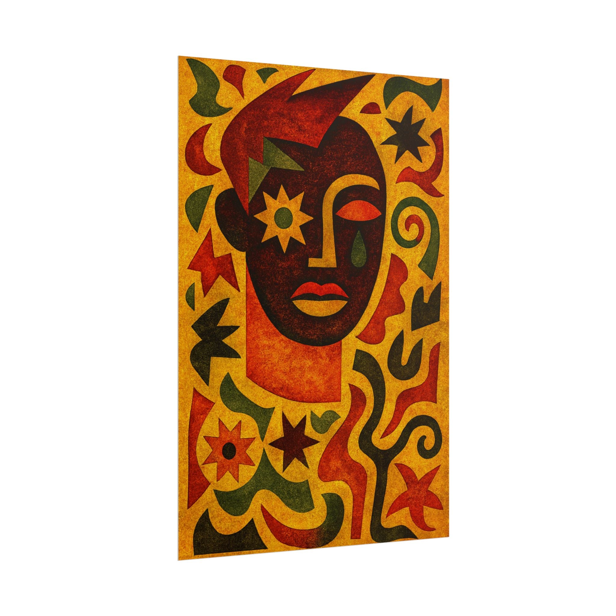 Strength and Inner Fire Abstract Tribal Face Art Poster