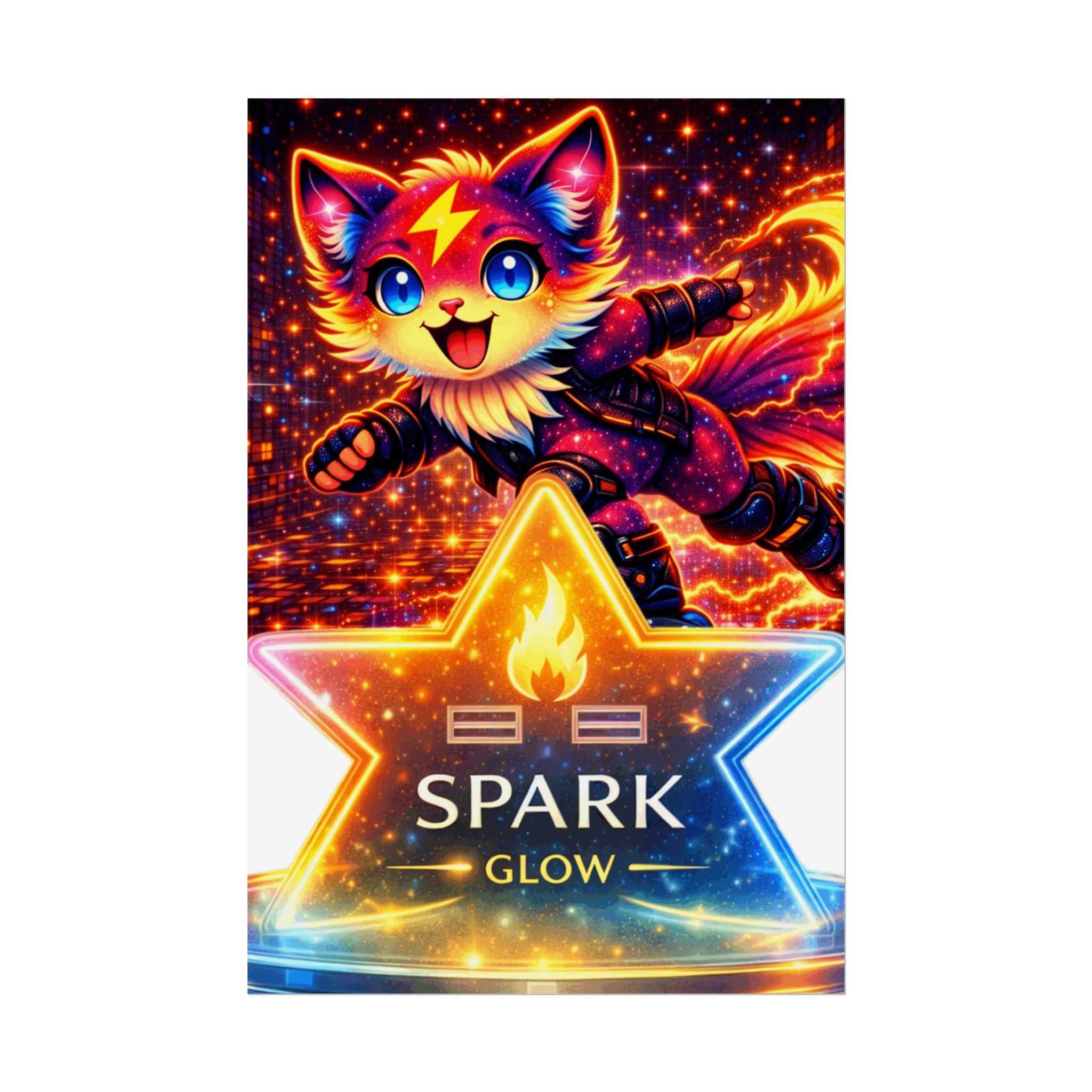 Spark Glow Poster | Anime Cyberpunk Glow Art Print