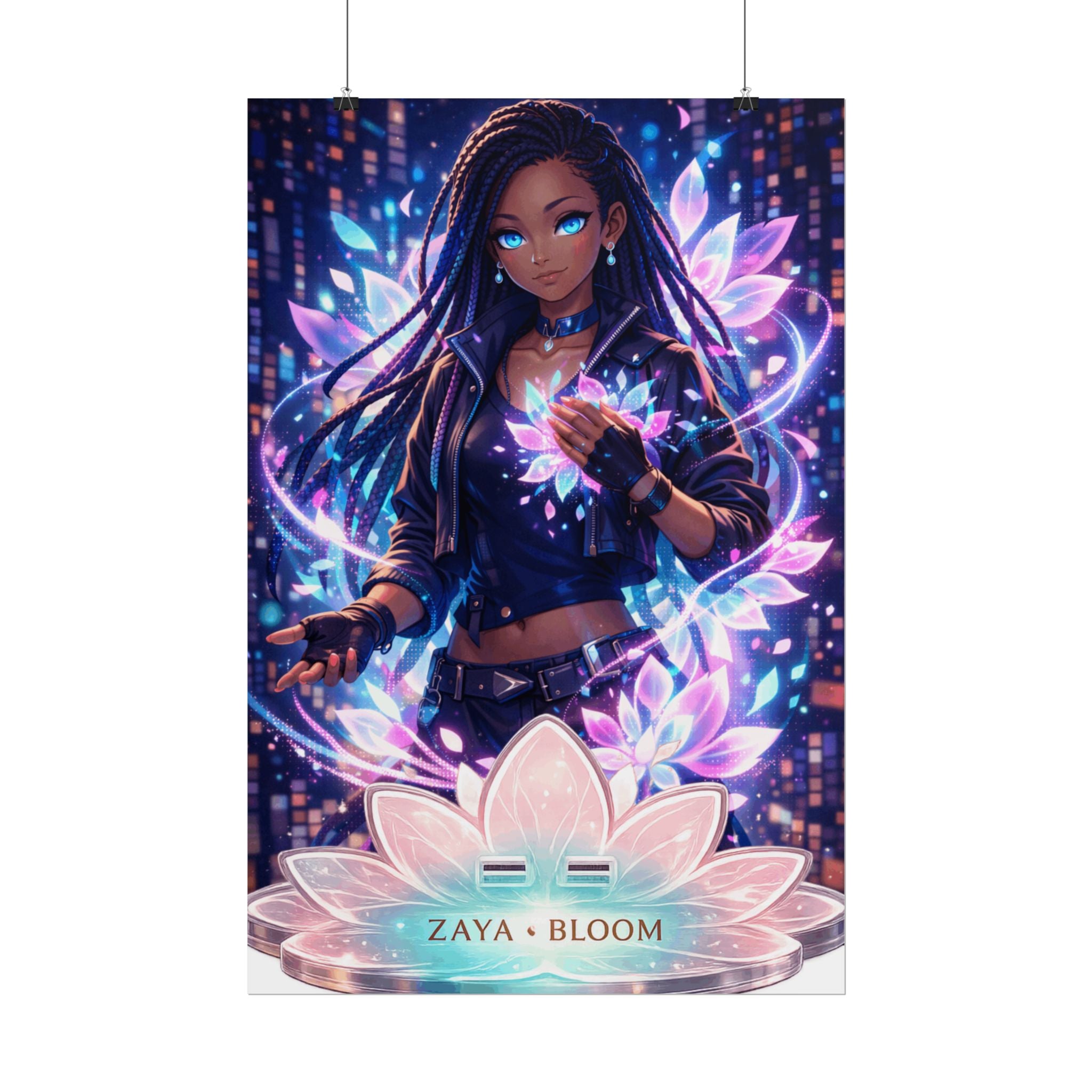 Zaya Lumina Bloom Poster | Anime Cyberpunk Bloom Art Print