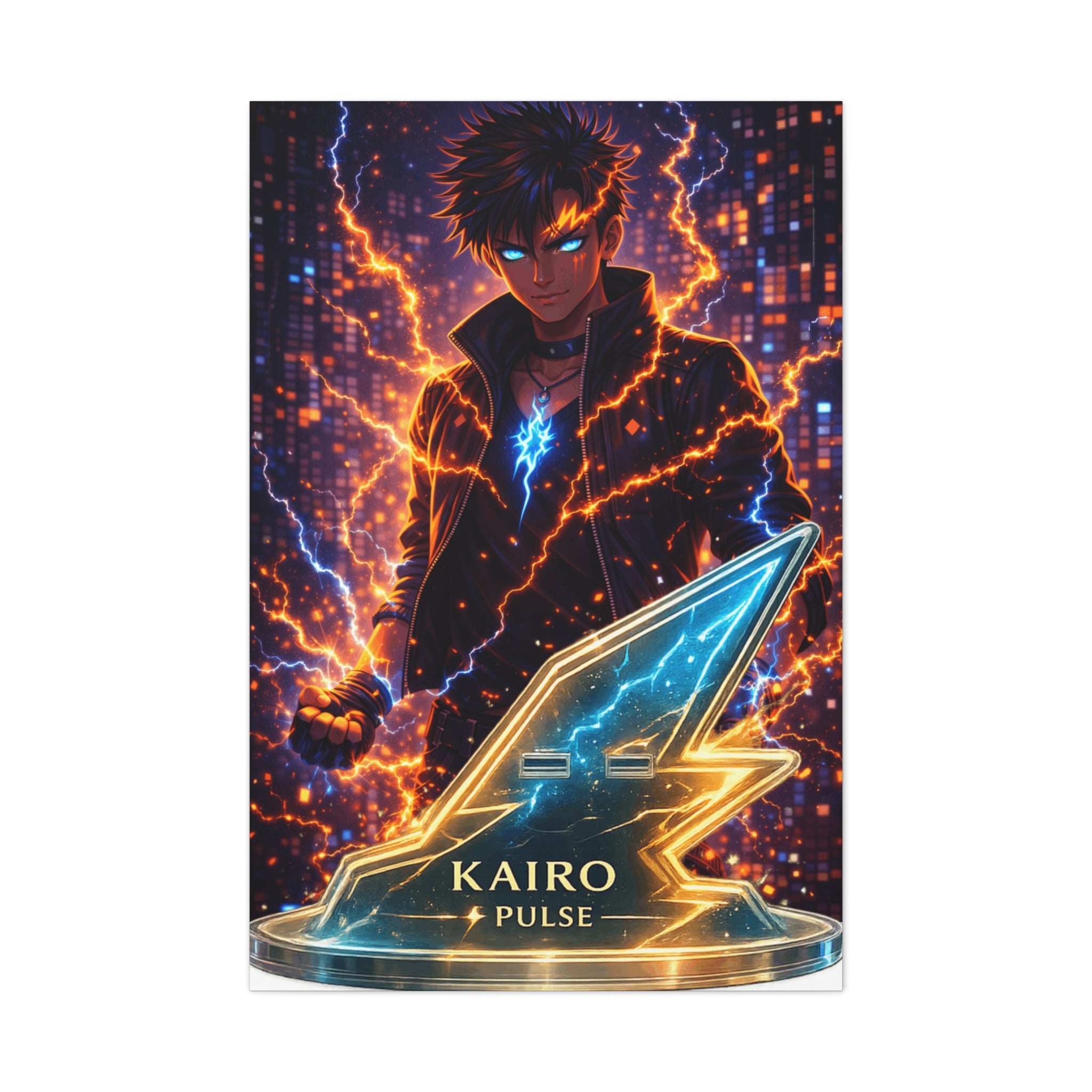 Kairo Pulse Lightning Anime Inspired Matte Canvas Art